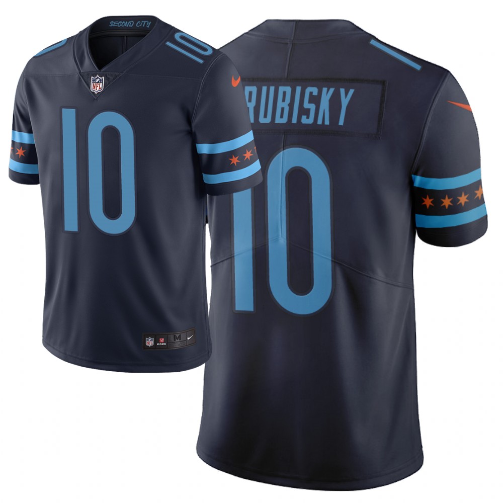 ,Men Nike NFL Chicago Bears #10 mitchell trubisky Limited city edition navy jersey